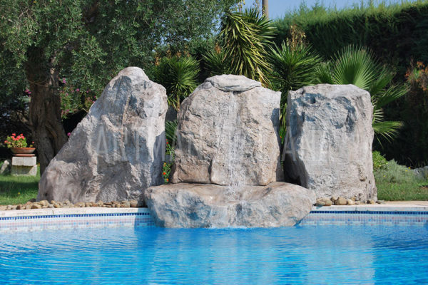 cascata per piscina in roccia artificiale - Artman Italiana